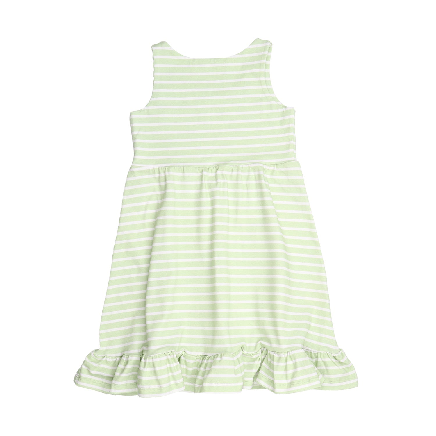 Green stripes 14-Sleeveless Dress