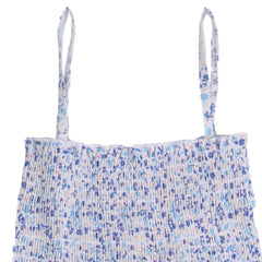 Blue Flowers-Strap Blouse