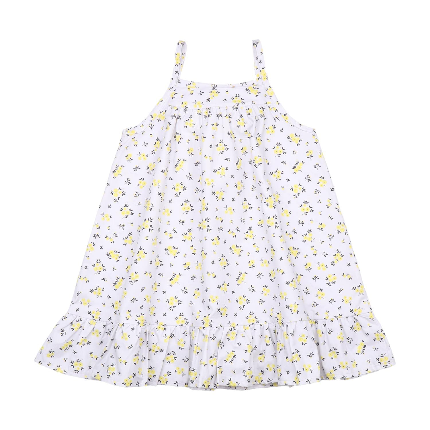 Yellow Flowers-Strap Dress