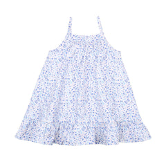 Blue Flowers-Strap Dress