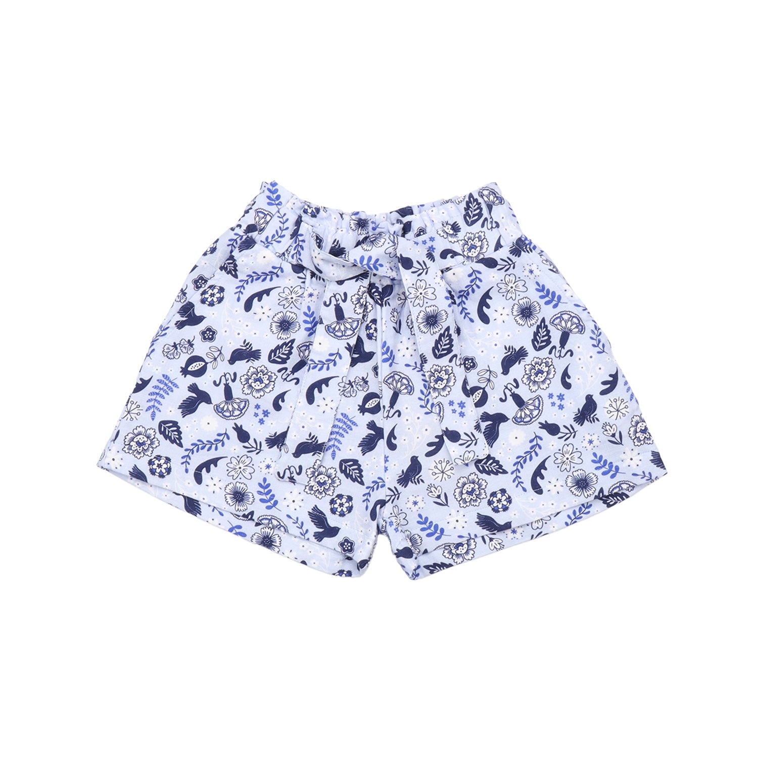 Blue Birds and Flowers-Shorts
