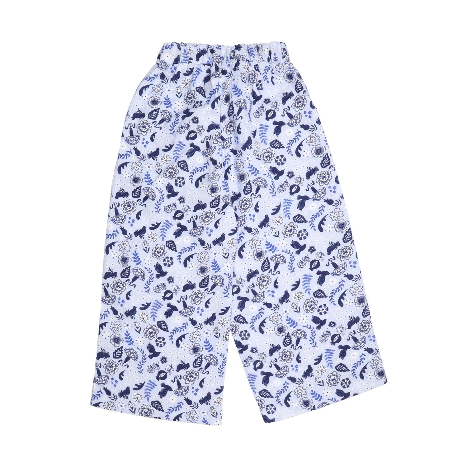 Blue Birds and Flowers-Pants