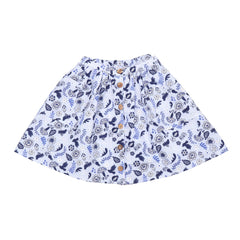 Blue Birds and Flowers-Skirt