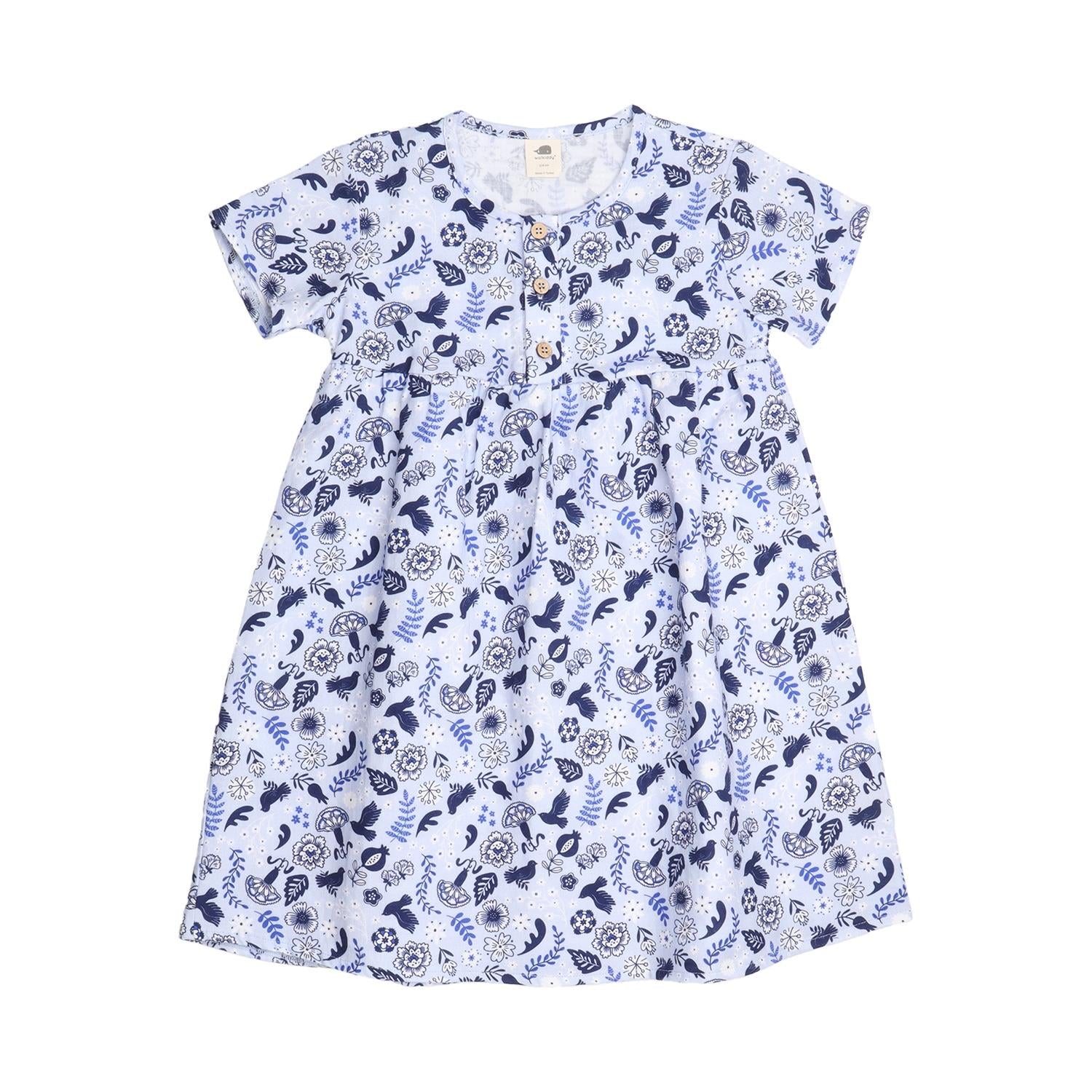Blue Birds and Flowers-Dress