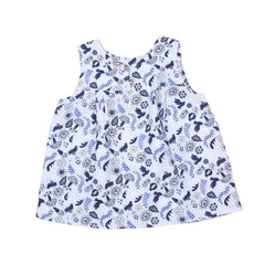 Blue Birds and Flowers-Blouse