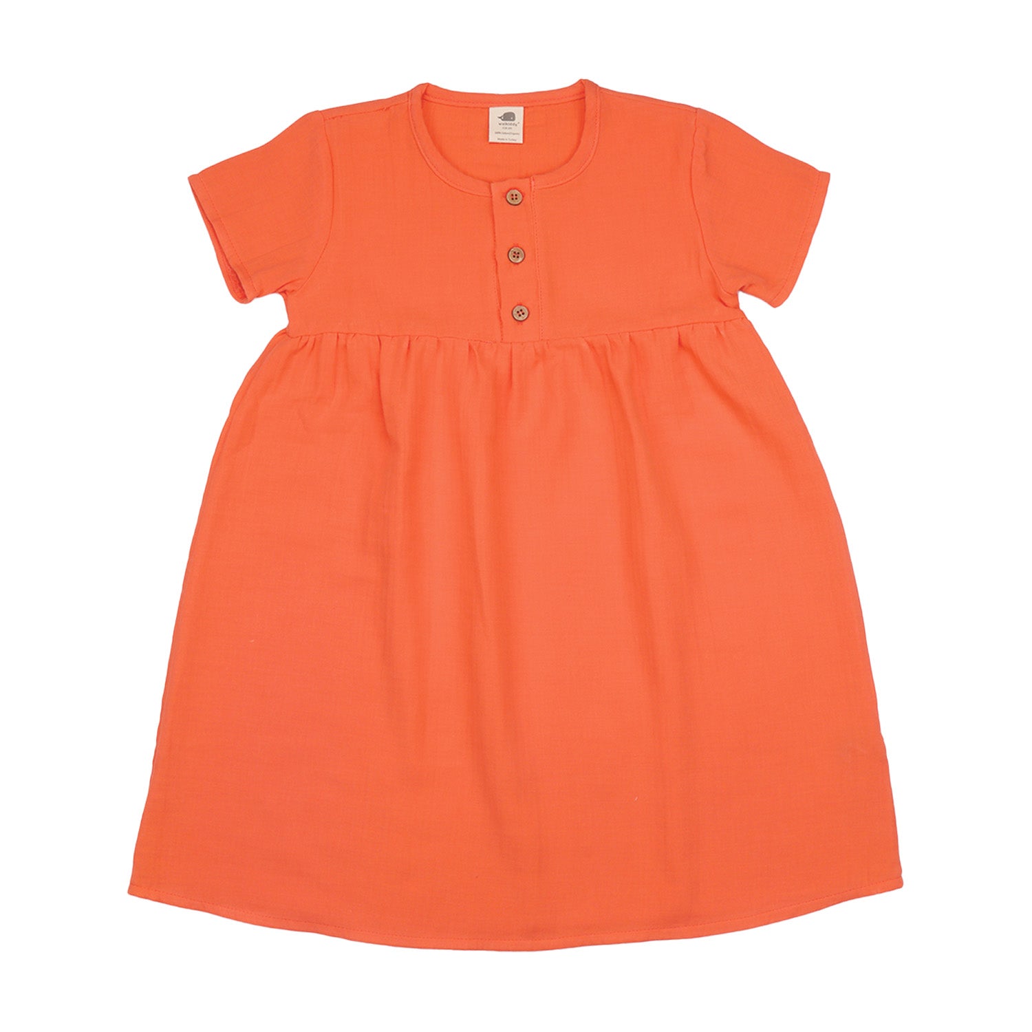 Coral Bloom Kleid für Kinder – Walkiddy nachhaltige Kindermode aus Bio-Baumwolle