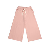 بنطلون واسع الساق باللون الوردي القطي