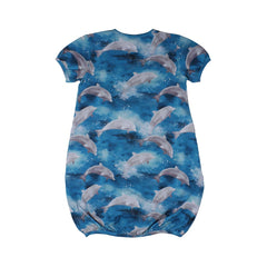 Kortärmad klänning av bomull (ekologisk)