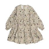 فستان مزين بكشكشة - زهور الخريف