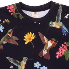 Hummingbirds Around Flowers-Sweatshirt