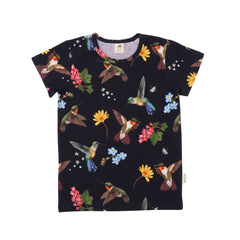 Hummingbirds Around Flowers-T-Shirt