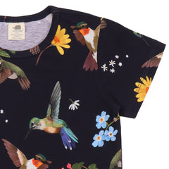 Hummingbirds Around Flowers-T-Shirt