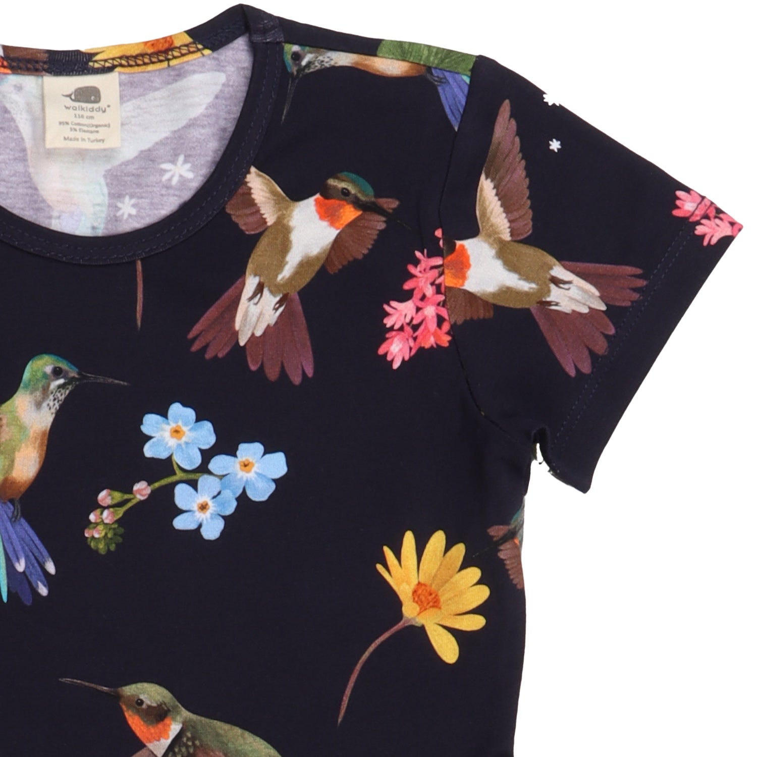 Hummingbirds Around Flowers-Flared Dress
