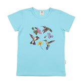 Hummingbirds Around Flowers-T-Shirt