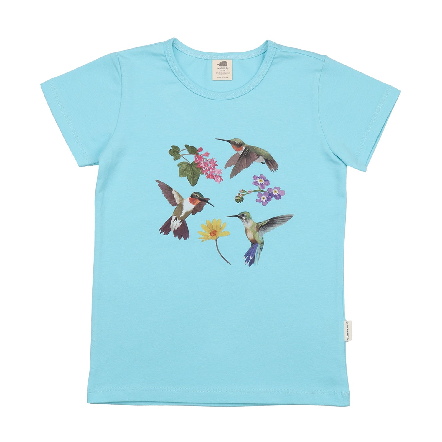 Hummingbirds Around Flowers-T-Shirt