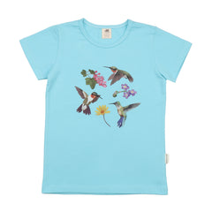 Hummingbirds Around Flowers-T-Shirt