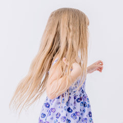 Purple Violas-Strap Dress