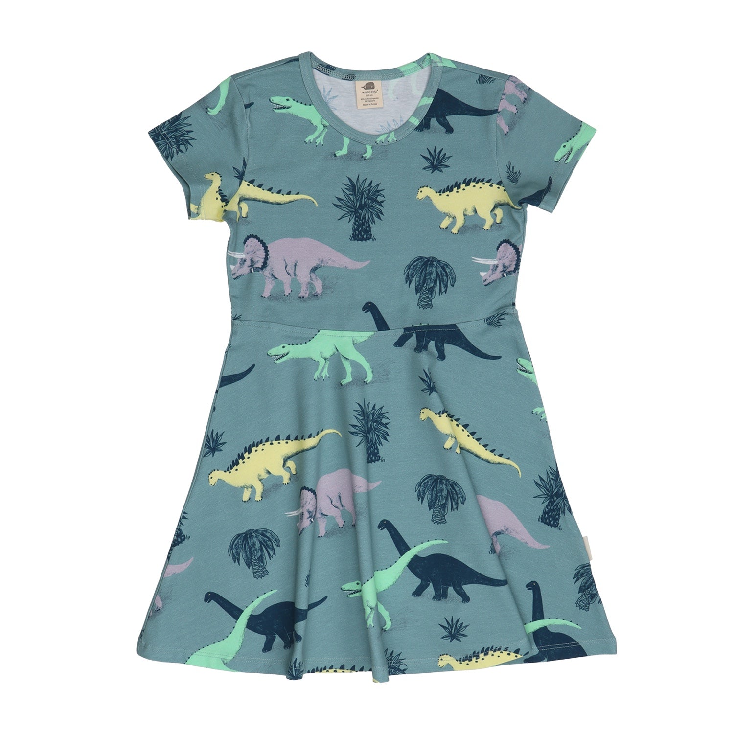 Running Dinosaurs-Flared Dress