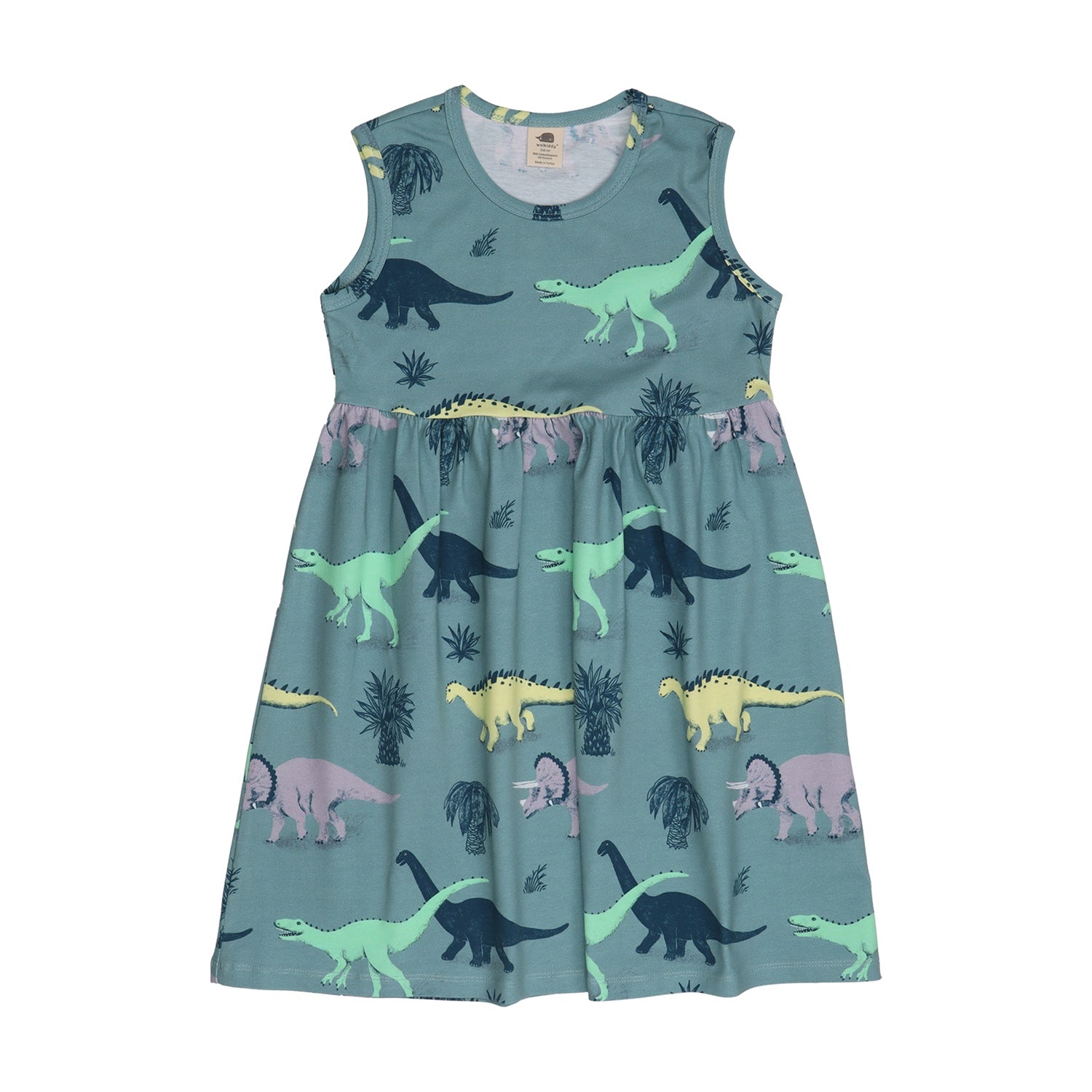 Running Dinosaurs-Sleeveless Dress