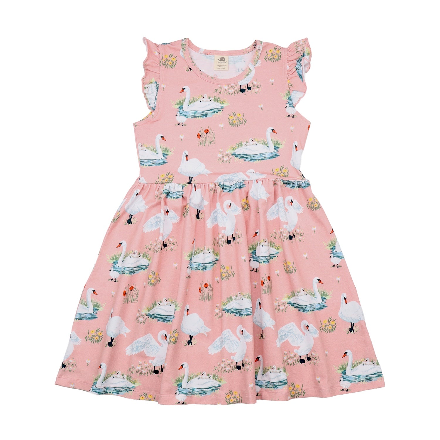 Swans in Spring-Ruffle Dress