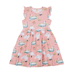 Swans in Spring-Ruffle Dress