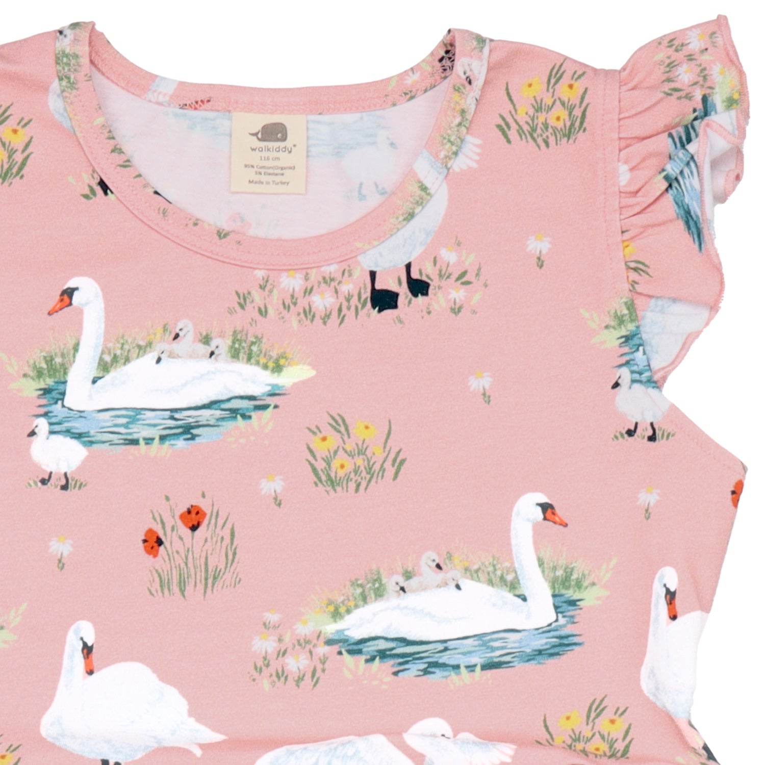 Swans in Spring-Ruffle Dress