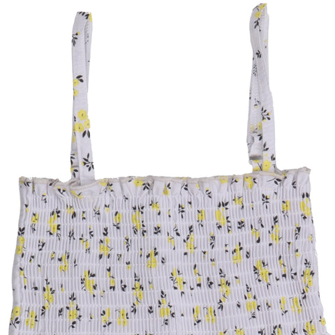 Yellow Flowers-Strap Blouse