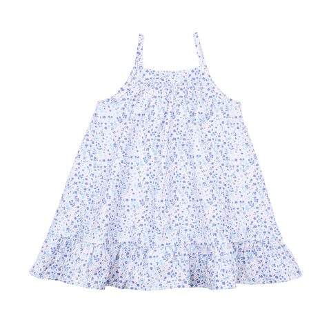 Blue Flowers-Strap Dress