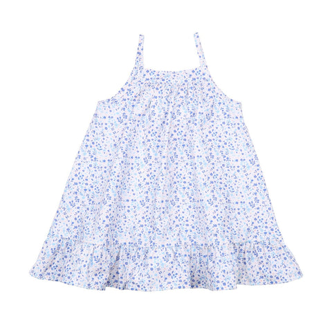 Blue Flowers-Strap Dress