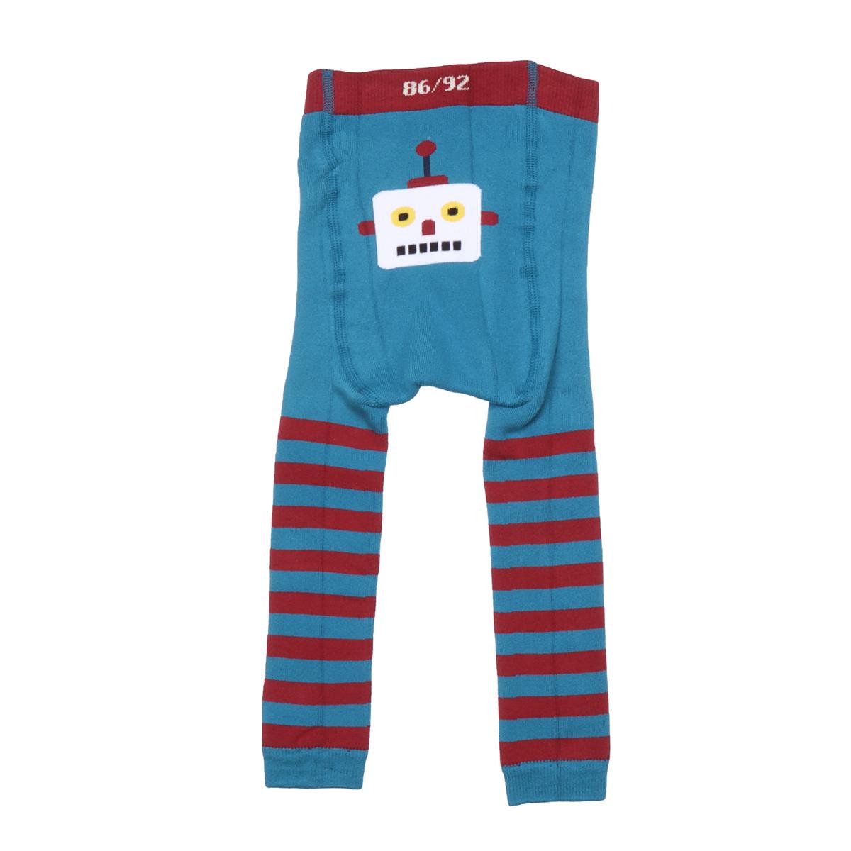 Leggings Socken aus Bio-Baumwolle – Bequeme und Atmungsaktive Kinderstrumpfhose mit Roboterdesign