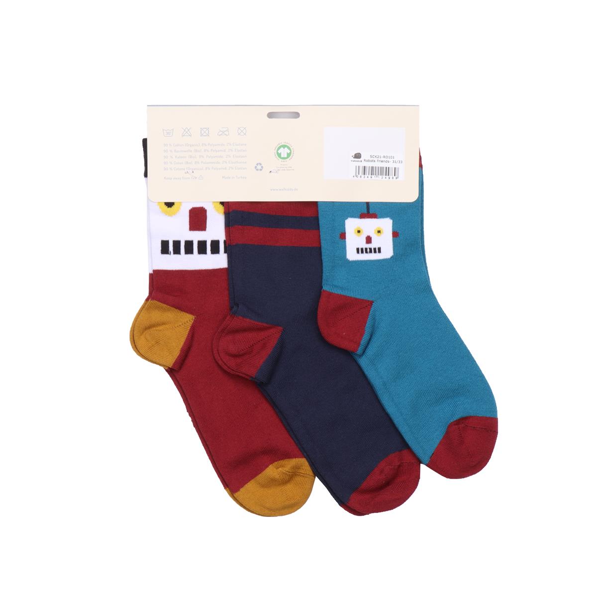 3 Paar Socken aus Bio-Baumwolle – Nachhaltig, Bequem und Mit Lustigen Motiven für Kinder