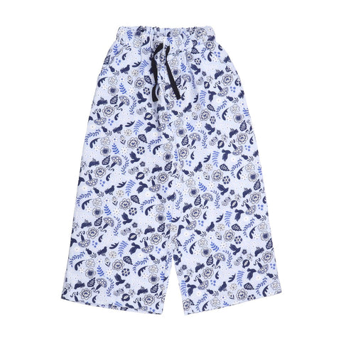 Blue Birds and Flowers-Pants