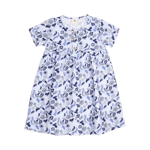 Blue Birds and Flowers-Dress