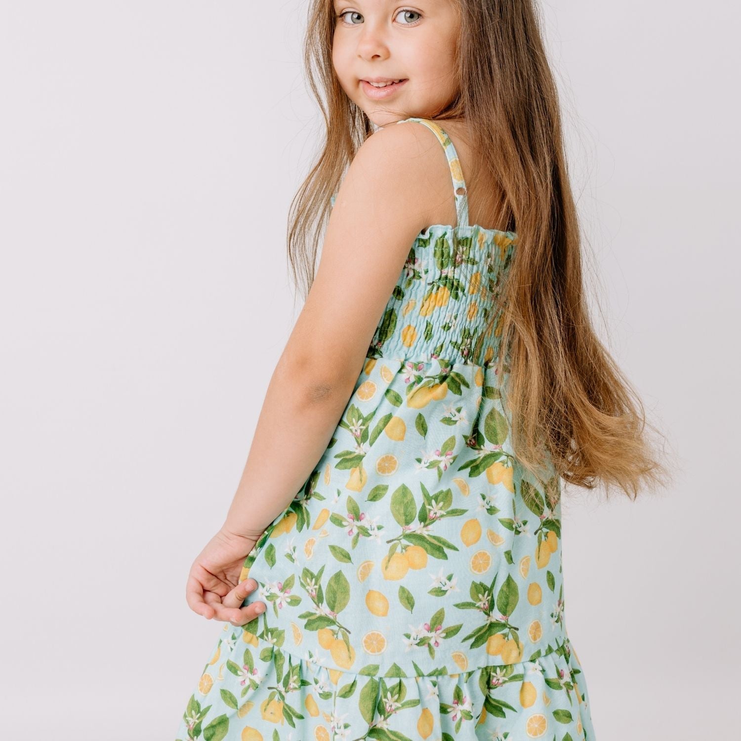 Citrus Bloom-Strap Dress