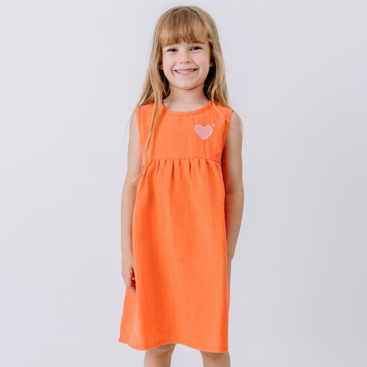 Coral Bloom-Sleeveless Dress
