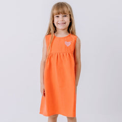 Coral Bloom-Sleeveless Dress