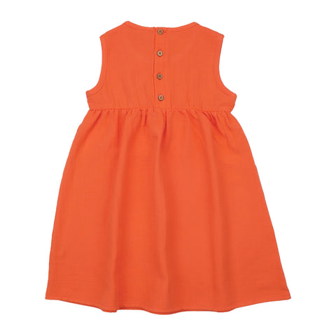 Coral Bloom-Sleeveless Dress