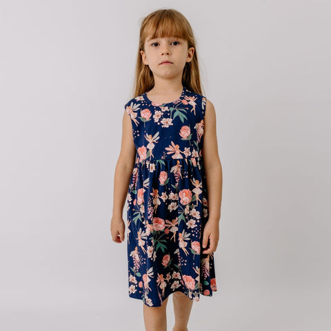 Fairies and Flowers Kleid für Kinder – Walkiddy nachhaltige Kindermode aus Bio-Baumwolle