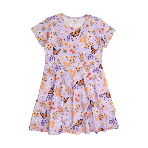 Flowers and Butterflies-Flared Dress