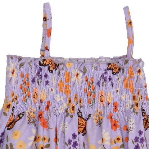 Flowers and Butterflies-Strap Dress