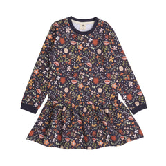 Vestido de sudadera con flores de fantasía