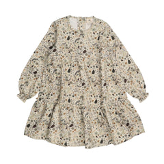 Flores de otoño - Vestido con volantes