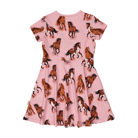 Graceful Horses-Flared Dress