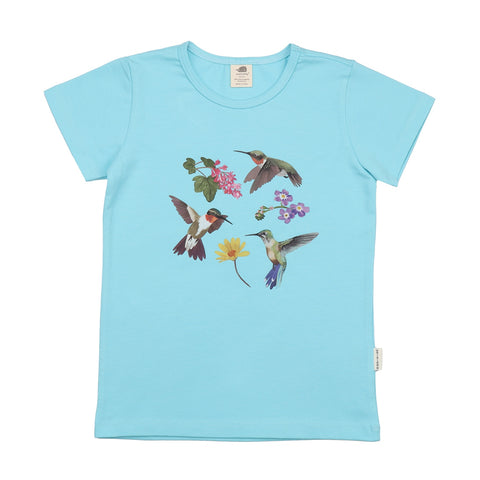 Hummingbirds Around Flowers-T-Shirt