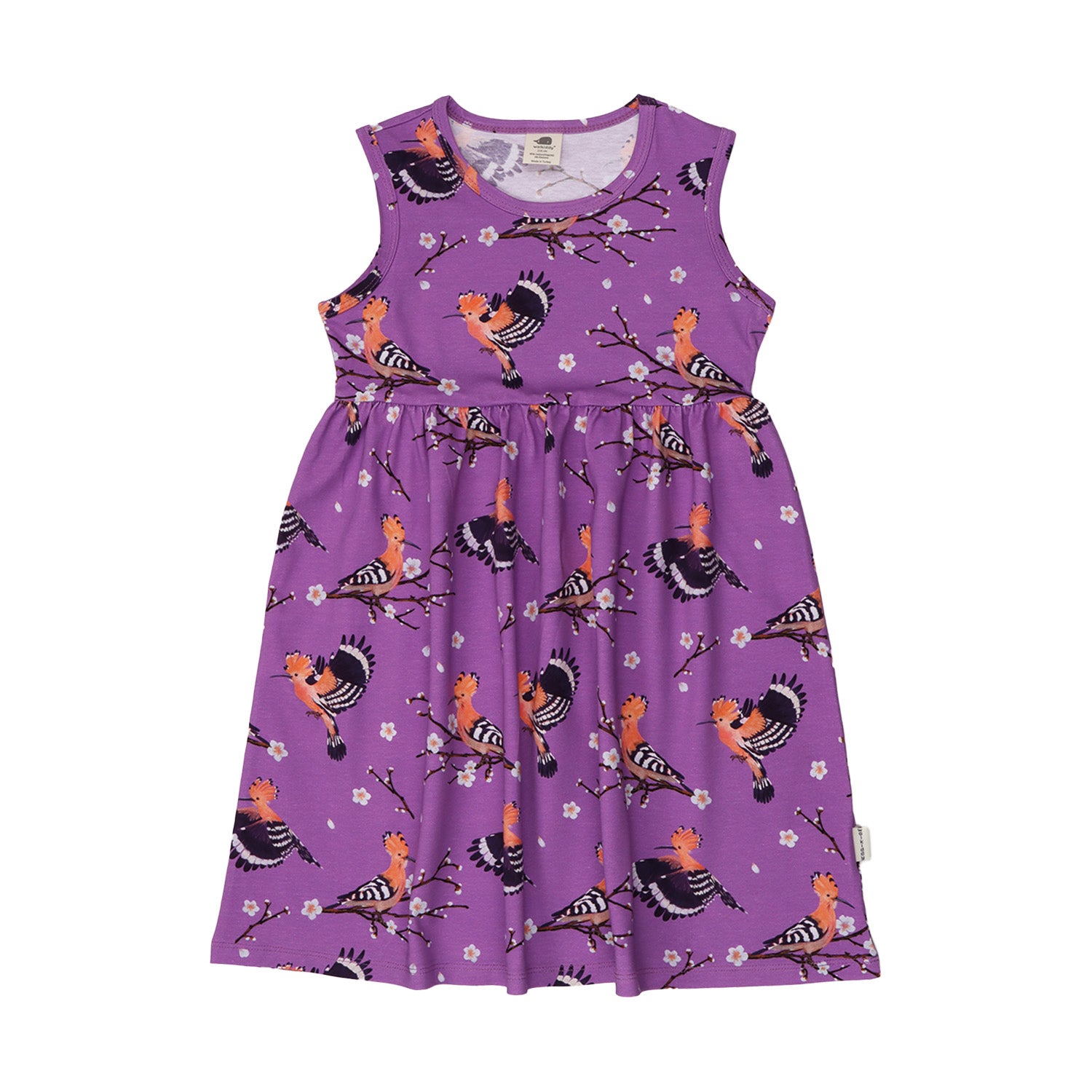 Happy Hoopoes Kleid für Kinder – Walkiddy nachhaltige Kindermode aus Bio-Baumwolle