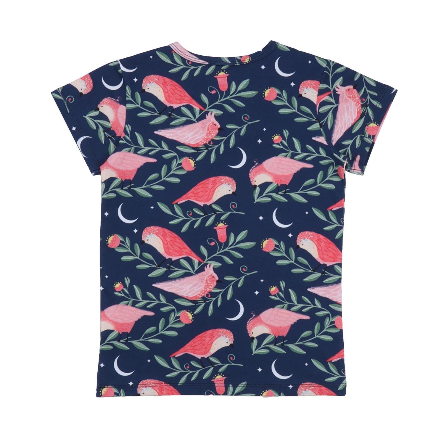 Pinky Birds - coton (biologique)