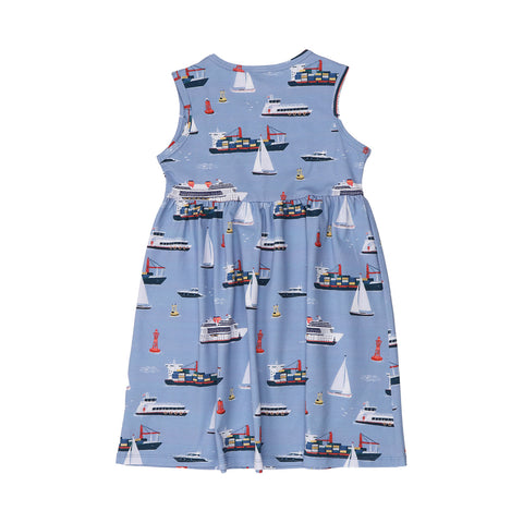 Marine Adventures Kleid für Kinder – Walkiddy nachhaltige Kindermode aus Bio-Baumwolle