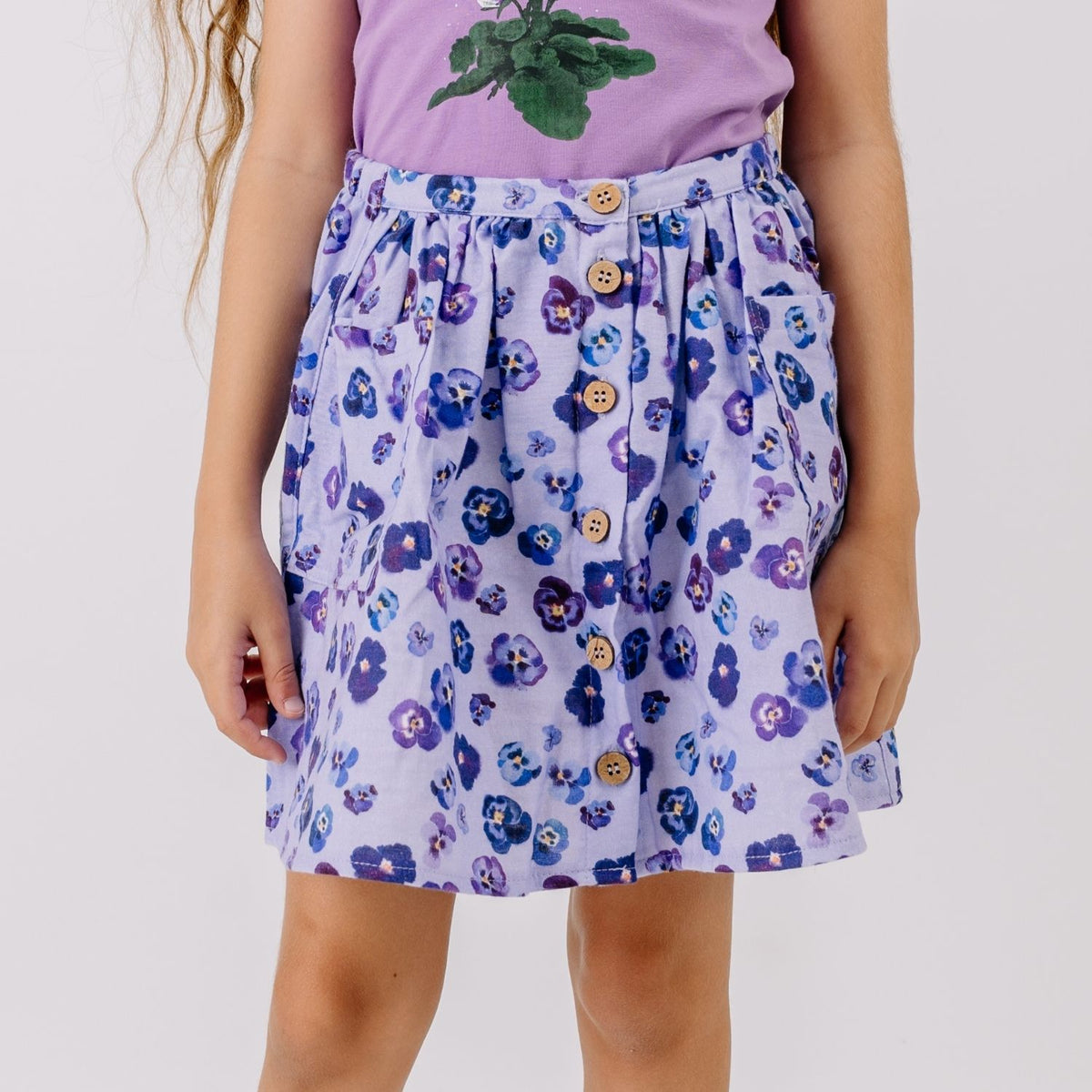 Purple Violas-Skirt
