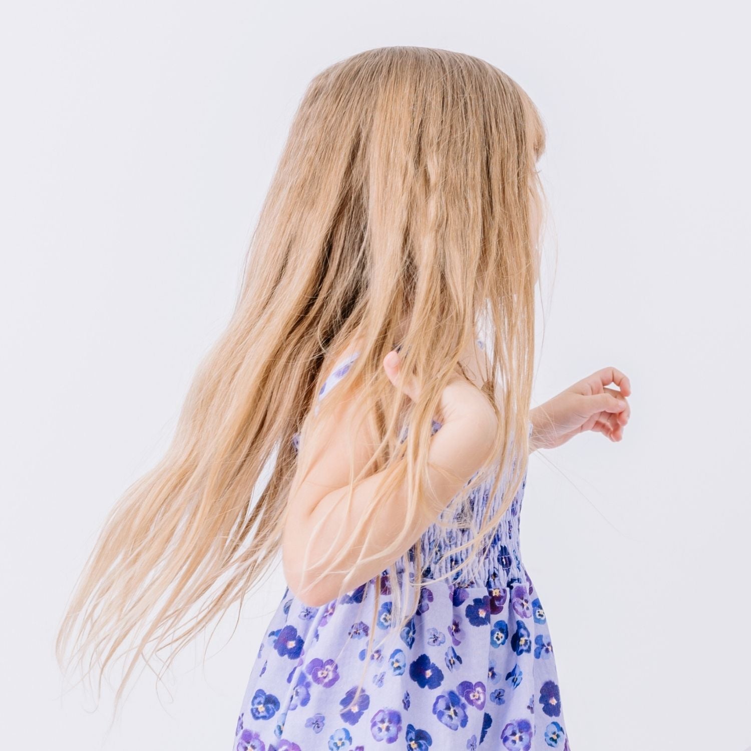 Purple Violas-Strap Dress