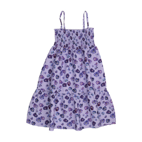 Purple Violas-Strap Dress